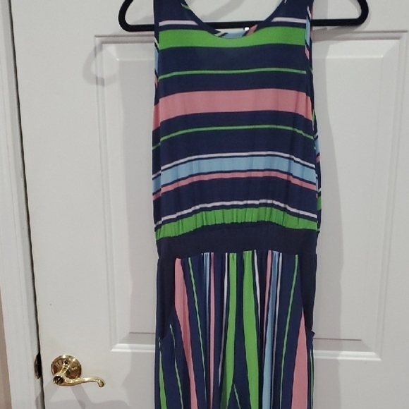 Egs California Pants - Egs California Multi Stipe Jumpsuit Front Pockets X LARGE